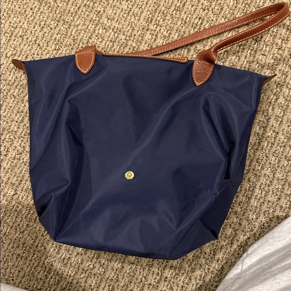 Longchamp Navy and Brown Tote Bag - Picture 2 of 6